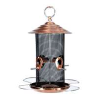 Copper Mixed Seed Bird Feeder 4 Seed Ports