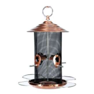 Copper Mixed Seed Bird Feeder 4 Seed Ports