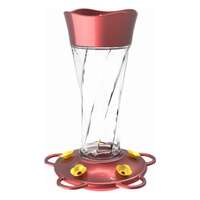 Glass Bottle Twist Hummingbird Feeder 11 OZ Nectar Capacity
