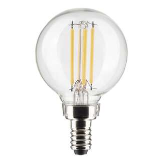5.5 Watt - 500 Lumens 3000K - 90 CRI Dimmable - Wet Rated G16.5 LED Filament Clear - Candelabra Satco Lighting
