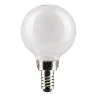 5.5 Watt - 500 Lumens 2700K - 90 CRI Dimmable - Wet Rated G16.5 LED Filament White - Candelabra Satco Lighting