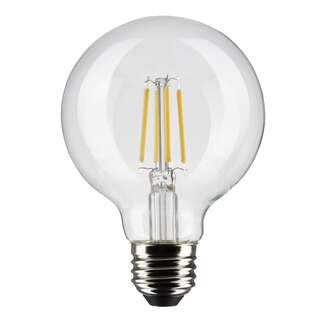 4.5 Watt - 350 Lumens 3000K - 90 CRI Dimmable - Wet Rated G25 LED Filament Clear Finish Satco Lighting