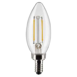 3 Watt - 200 Lumens 2700K - 90 CRI - Clear Wet Rated - Dimmable B11 Filament LED Satco Lighting