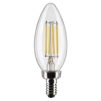 4 Watt - 350 Lumens 3000K - 90 CRI - Clear Wet Rated - Dimmable B11 Filament LED Satco Lighting