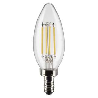4 Watt - 350 Lumens 3500K - 90 CRI - Clear Wet Rated - Dimmable B11 Filament LED Satco Lighting