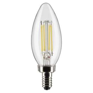 5.5 Watt - 500 Lumens 4000K - 90 CRI - Clear Wet Rated - Dimmable B11 Filament LED Satco Lighting