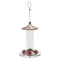 Elegant Copper Glass Hummingbird Feeder 12 OZ Capacity