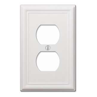 12 Pack - Chelsea White Finish - Duplex Wall Plates - Stamped Steel
