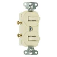 6 Pack - Ivory 2 Single Pole Switches 15A - 120V - Grounded