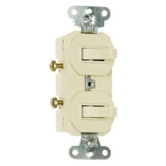 6 Pack - Ivory 2 Single Pole Switches 15A - 120V - Grounded