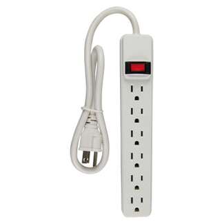 8 Pack - White Outlet Power Strips 6 Outlets per Strip