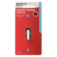 5 Pack - White Lighted Toggle Quiet Switch 15A - 120V - Grounded
