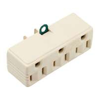 2 Pack - Ivory Triple Grounding Adapter With Outlets