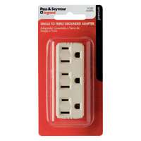 5 Pack - Ivory Plug In Triple Outlet Adapter -15A - 125V