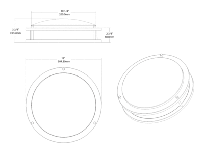 CRVFAD-12R-16-9CCT-UNV-BN/MVS Dimensions