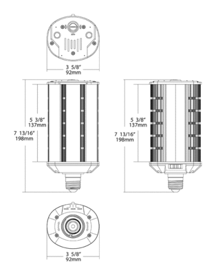 HIDFA-40S-H-E26-8CCT-BYP Dimensions