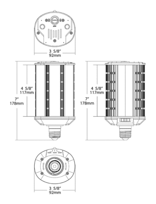 HIDFA-30S-H-E26-8CCT-BYP Dimensions