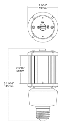 HIDFA-12S-E26-850-BYP Dimensions