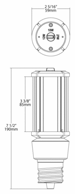 HIDFA-27S-EX39-850-BYP Dimensions