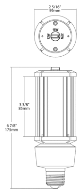 HIDFA-27S-E26-850-BYP Dimensions