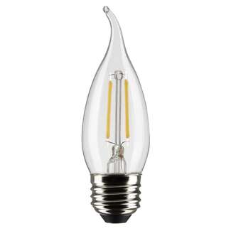 3 Watt - 250 Lumens 2700K - 90 CRI - Clear Wet Rated - Dimmable CA10 Filament LED Satco Lighting