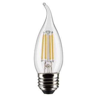 4 Watt - 350 Lumens 3000K - 90 CRI - Clear Wet Rated - Dimmable CA10 Filament LED Satco Lighting