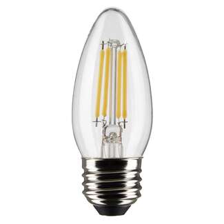 3PK - 4W - 350 Lumens 2700K - 90 CRI - Clear Wet Rated - Dimmable B11 Filament LED Satco Lighting