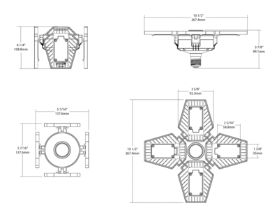 HID-80-V-E26-850-BYP-GL Dimensions
