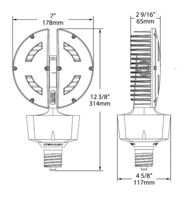 HID-100-EX39-840-BYP-ADJ Dimensions
