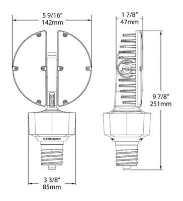 HID-50-EX39-850-BYP-ADJ Dimensions