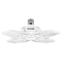 80W - 10,000 Lumens 5000K - Medium Base Damp Rated - Not Dimmable Multi-Beam LED - 120-277V RAB Lighting
