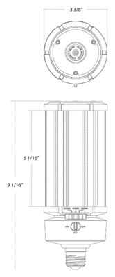 HIDFA-54S-E26-8CCT-BYP/5SP Dimensions