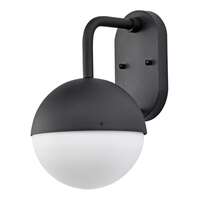 Atmosphere; 6W LED; Medium Wall Lantern; Matte Black with White Opal Glass
