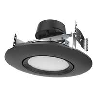 10.5 Watt; LED Direct Wire Downlight; Gimbaled; 120 Volt; CCT Selectable; Black Finish