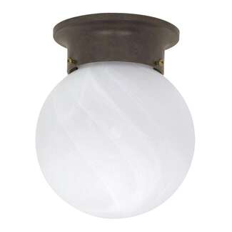 6&quot; - 1 Light - 60W Max Old Bronze Finish Alabaster Glass Nuvo Lighting