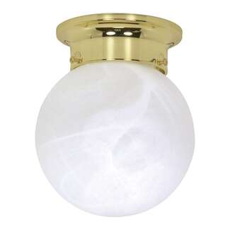 6&quot; - 1 Light - 60W Max Polished Brass Finish Alabaster Glass Nuvo Lighting