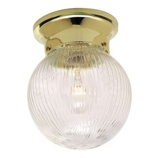 6&quot; - 1 Light - 60W Max Polished Brass Finish Clear Ribbed Glass Nuvo Lighting