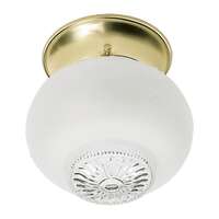 6&quot; - 1 Light - 60W Max Polished Brass Finish Frosted Clear Bottom Glass Nuvo Lighting