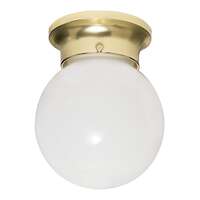 8&quot; - 1 Light - 60W Max Polished Brass Finish White Glass Nuvo Lighting