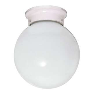 8&quot; - 1 Light - 60W Max White Finish White Glass Nuvo Lighting