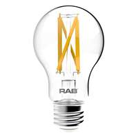 9 Watt - 810 Lumens 2700K - A19 Filament LED 90 CRI - Clear - Dimmable RAB Lighting