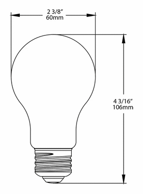 A19-5-E26-927-F-C Dimensions