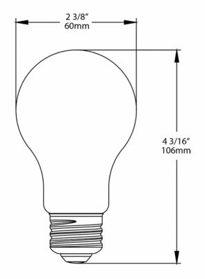 A19-5-E26-950-F-C Dimensions