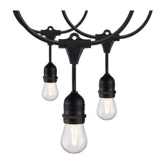 24 Foot - 12 S14 LEDs 12 Watt - 1,200 Lumens 2200K - Wet Rated LED Filament Bulbs Satco Lighting