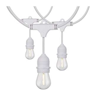 24 Foot - 12 S14 LEDs 12 Watt - 1,200 Lumens 2200K - Wet Rated LED Filament Bulbs Satco Lighting