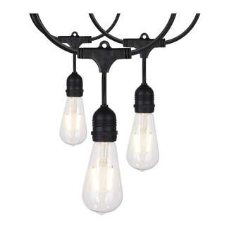 24 Foot - 12 ST19 LEDs 12 Watt - 1,200 Lumens 2200K - Wet Rated LED Filament Bulbs Satco Lighting