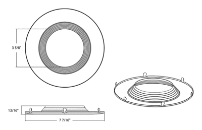 DLTRIM/R6RB-BRZ Dimensions