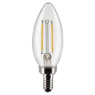 3 Watt - 200 Lumens 2700K - 90 CRI - Clear Wet Rated - Dimmable B11 Filament LED - 2 Pack Satco Lighting