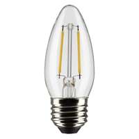 3 Watt - 250 Lumens 2700K - 90 CRI - Clear Wet Rated - Dimmable B11 Filament LED - 2 Pack Satco Lighting