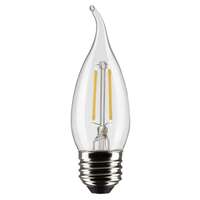 3 Watt - 250 Lumens 2700K - 90 CRI - Clear Wet Rated - Dimmable CA10 Filament LED - 2 Pack Satco Lighting